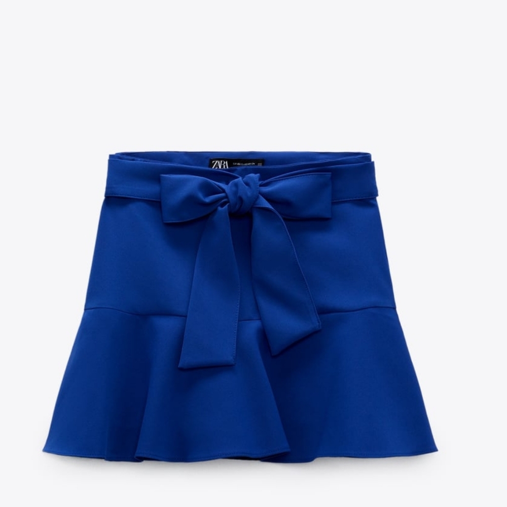 Zara Bow Trim Skort in Blue